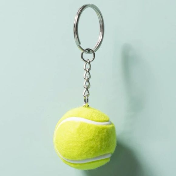New Tennis Ball Sport Keychain Purse Charm Neon Green Stocking Stuffer Gift - Picture 1 of 6